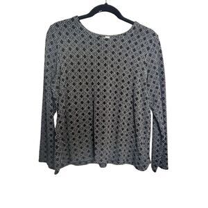 J. Jill Sweater Ponte Knit Black Gray Size Medium Classic Professional Business